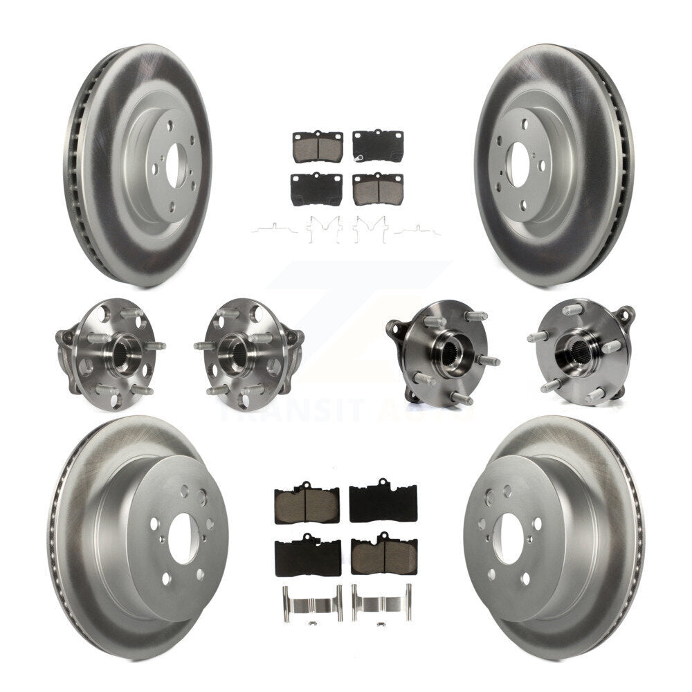 Kit de rotor et de plaquettes de frein revêtus de roulement de moyeu avant et arrière (10 pièces) pour Lexus GS350 IS35