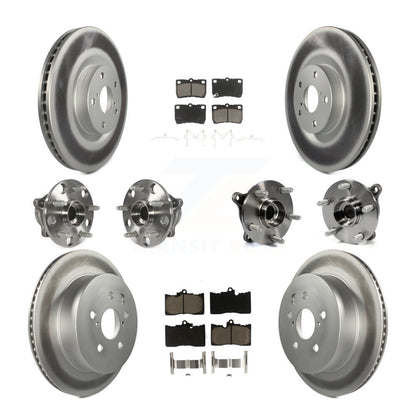 Kit de rotor et de plaquettes de frein revêtus de roulement de moyeu avant et arrière (10 pièces) pour Lexus GS350 IS35