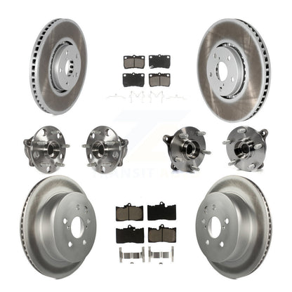 Kit de rotors et plaquettes de frein à disque revêtus de roulement de moyeu avant et arrière (10 pièces) pour Lexus IS35