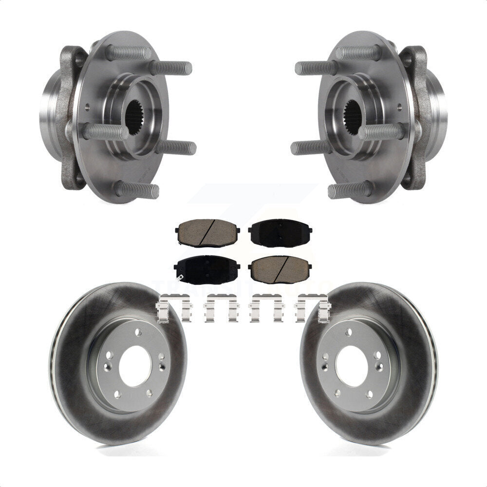Kit de Rotor et plaquettes de frein revêtus de roulement de moyeu avant, pour Kia Forte Hyundai Elantra G