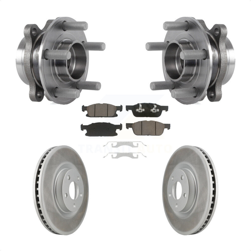 Kit de rotors et plaquettes de frein à disque enduits d'assemblage de roulement de moyeu avant pour Ford Edge
