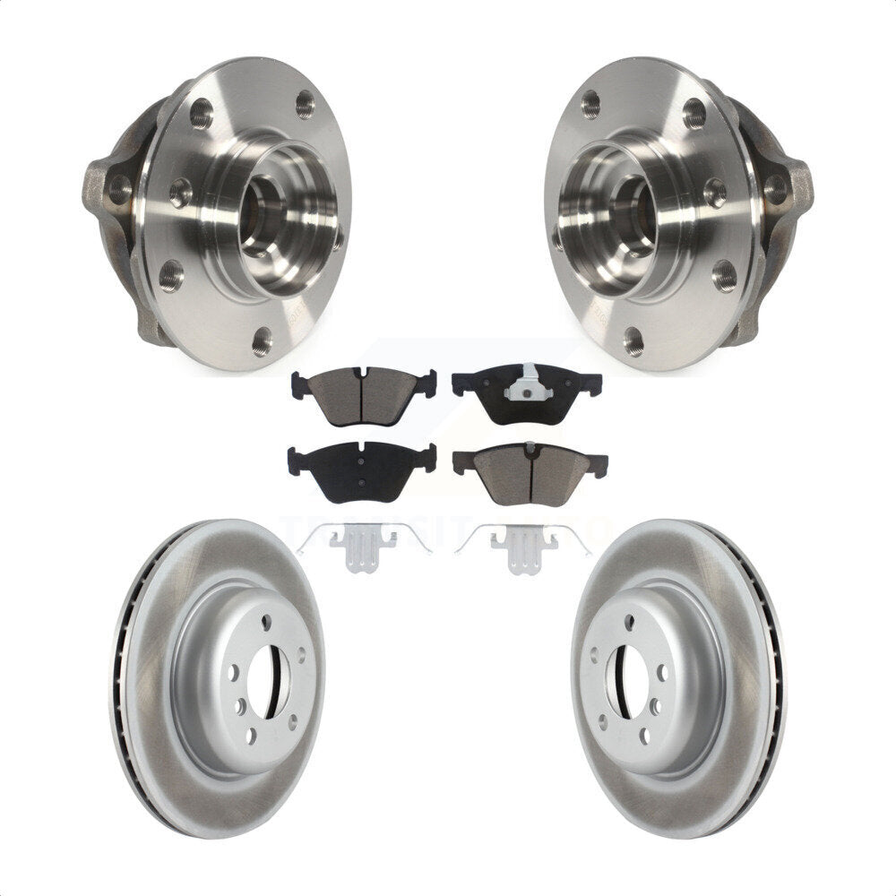 Ensemble de roulement de moyeu avant, Rotor de frein à disque revêtu et Kit de plaquettes pour BMW 528i xDriv