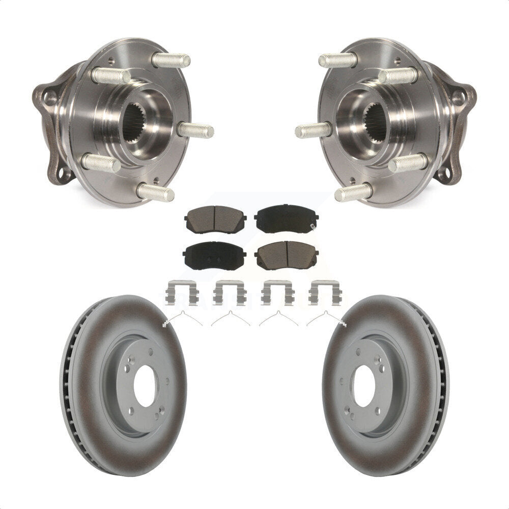 Ensemble de roulement de moyeu avant, Rotor de frein à disque revêtu et Kit de plaquettes pour Hyundai Sonat
