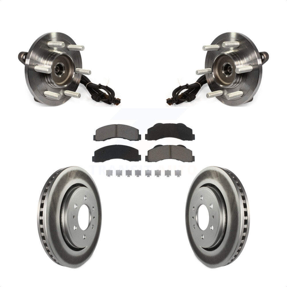 Kit de rotors et plaquettes de frein à disque enduits d'assemblage de roulement de moyeu avant pour Ford F-150