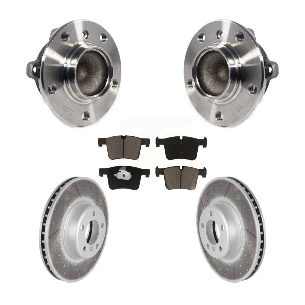 Kit de rotors et plaquettes de frein à disque enduits d'assemblage de roulement de moyeu avant pour BMW 335i