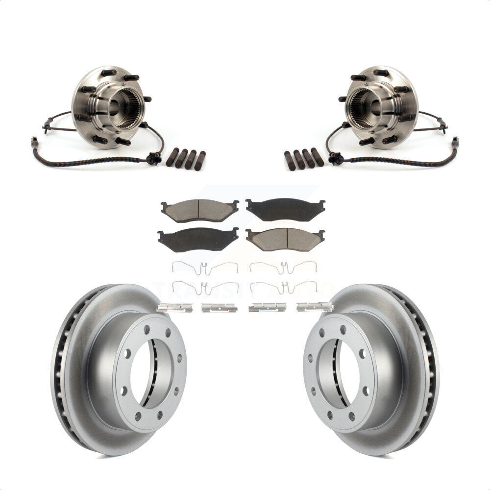 Kit de plaquettes de Rotor de frein enduites d'assemblage de roulement de moyeu avant pour Ford F-550 Super Dut