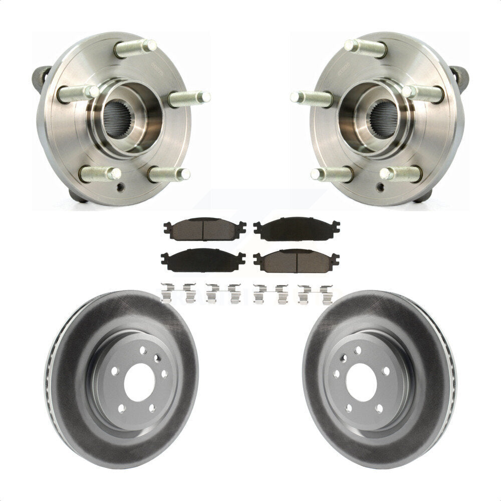 Kit de plaquettes de rotor de frein revêtues d'assemblage de roulement de moyeu avant pour Lincoln MK 2009 – 2010