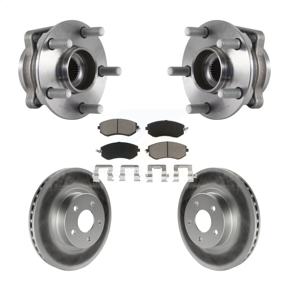 Ensemble de roulement de moyeu avant, Rotor de frein à disque revêtu et Kit de plaquettes pour Subaru Imprez