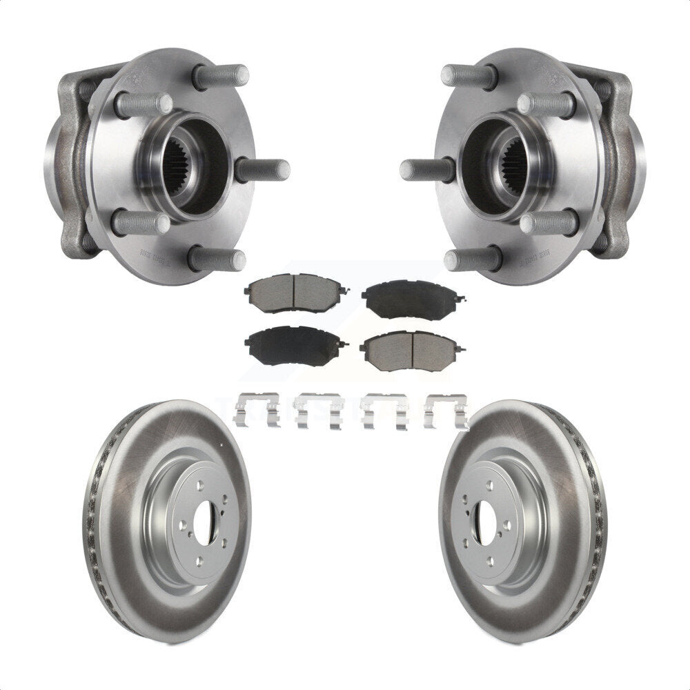 Ensemble de roulement de moyeu avant, Rotor de frein et Kit de plaquettes revêtus pour Subaru Forester 2.0