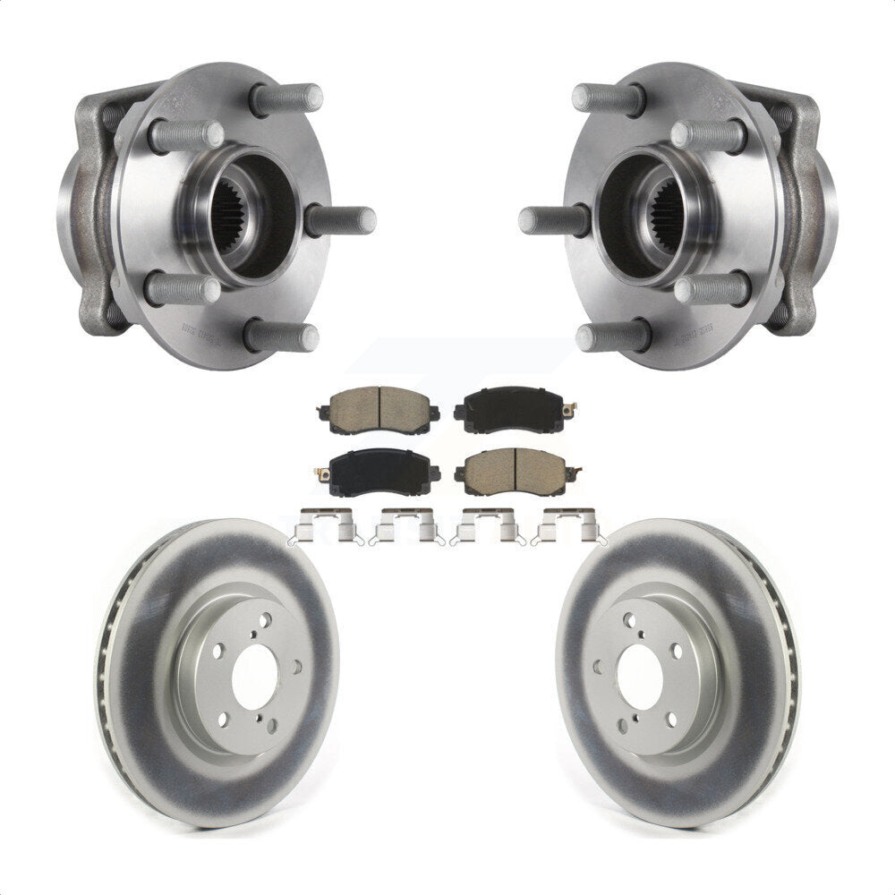 Ensemble de roulement de moyeu avant, Rotor de frein à disque revêtu et Kit de plaquettes pour Subaru Imprez