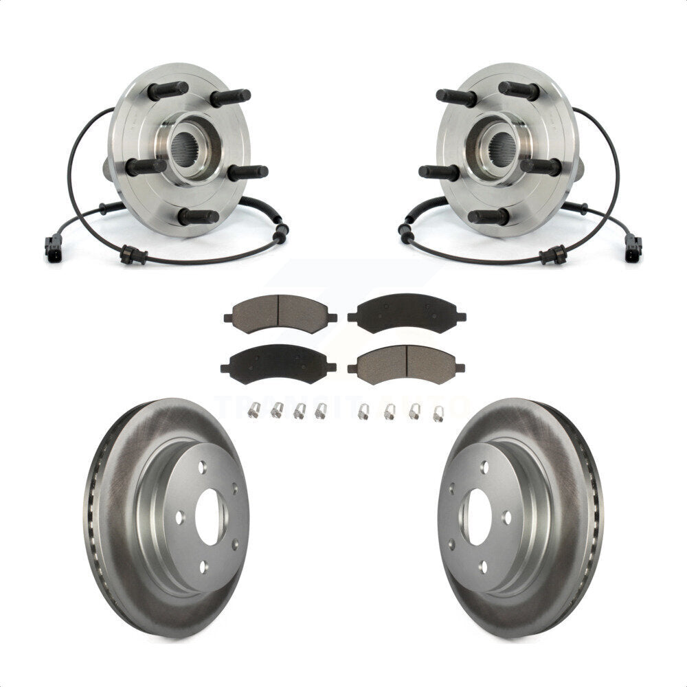 Ensemble de roulement de moyeu avant, Rotor de frein à disque revêtu et Kit de plaquettes pour Dodge Ram 150