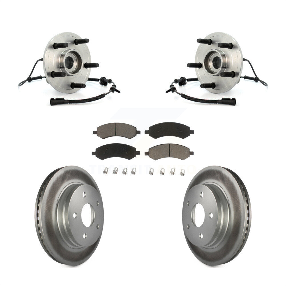 Ensemble de roulement de moyeu avant, Rotor de frein à disque revêtu et Kit de plaquettes pour Dodge Ram 150