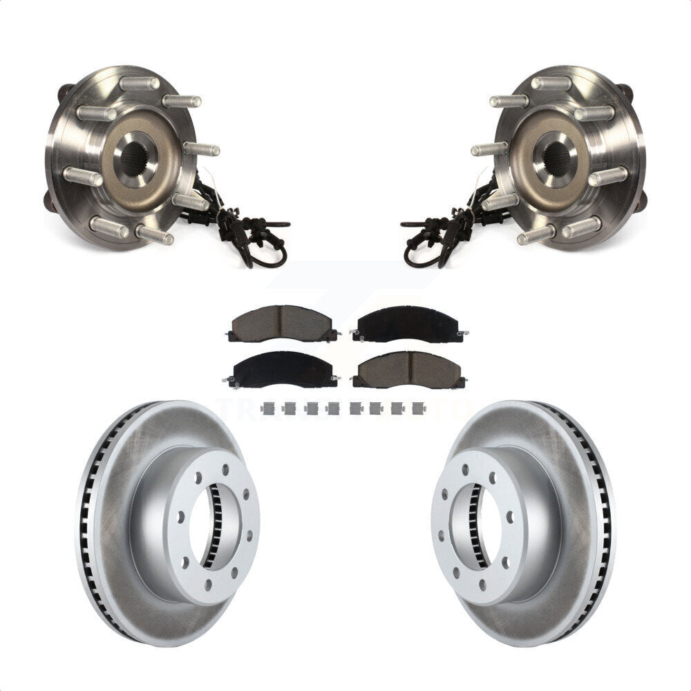 Ensemble de roulement de moyeu avant, Rotor de frein à disque revêtu et Kit de plaquettes pour Ram 2500 350
