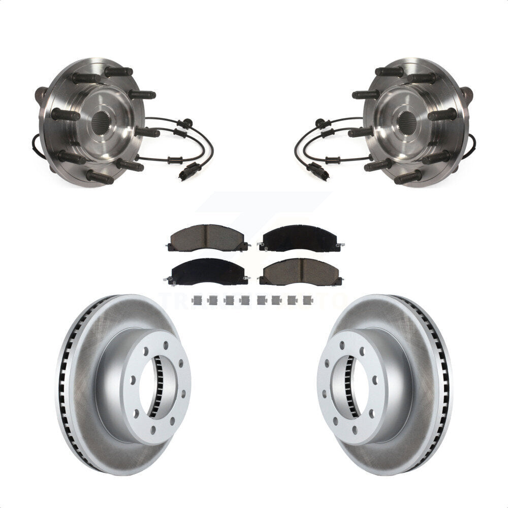 Ensemble de roulement de moyeu avant, Rotor de frein à disque revêtu et Kit de plaquettes pour Ram 3500 250
