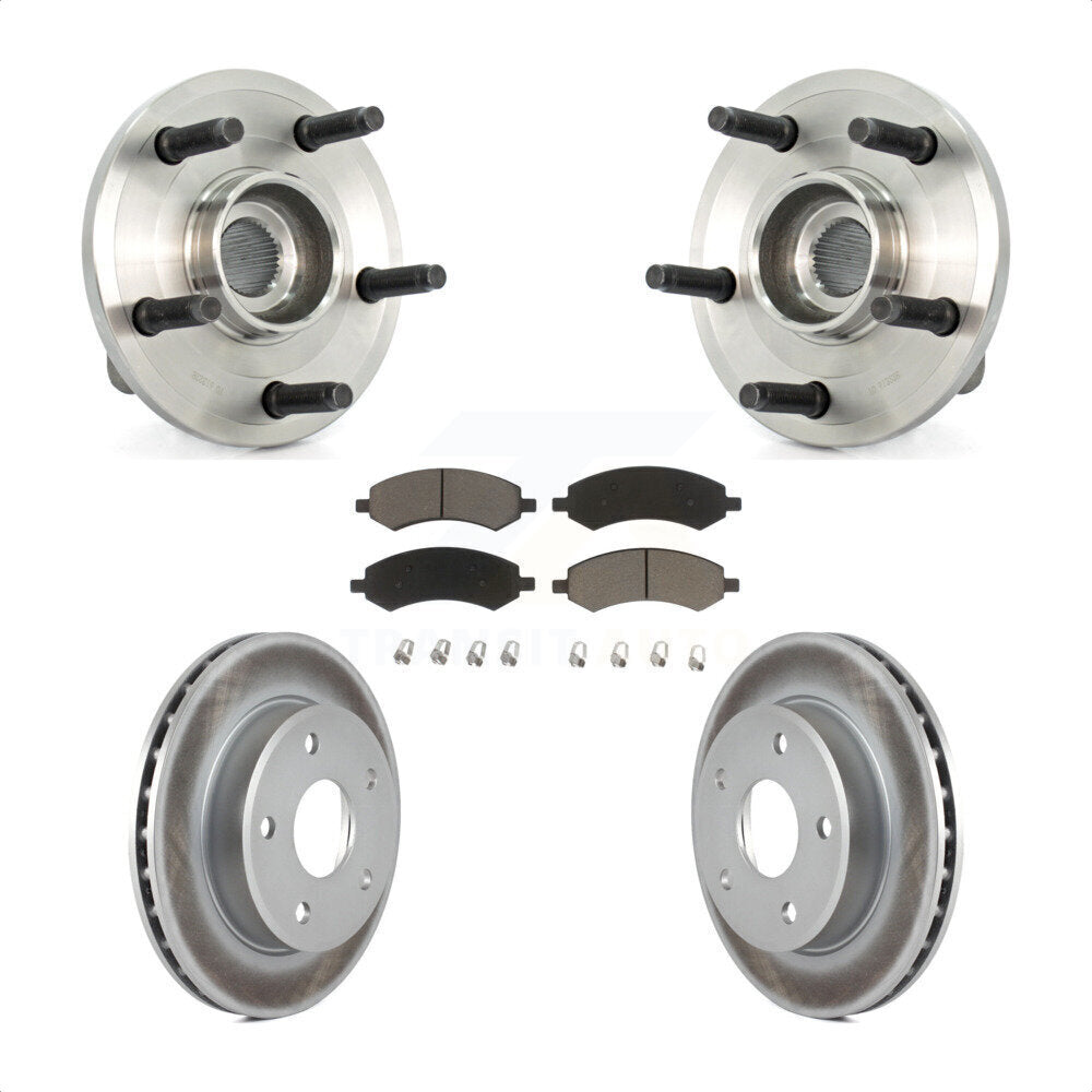 Kit de plaquettes de Rotor de frein enduites de roulement de moyeu avant, pour Dodge Dakota Mitsubishi Raide