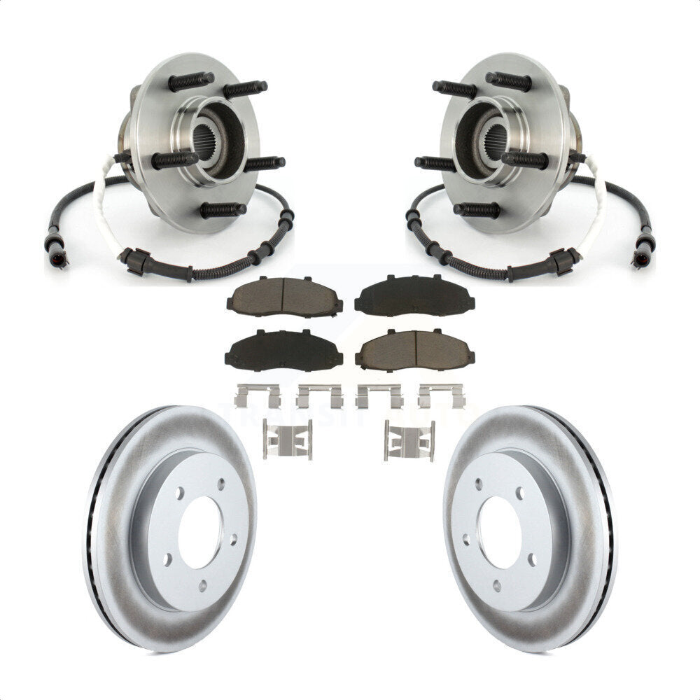 Ensemble de roulement de moyeu avant, Rotor de frein et plaquettes revêtus, Kit pour Ford F-150 Heritag