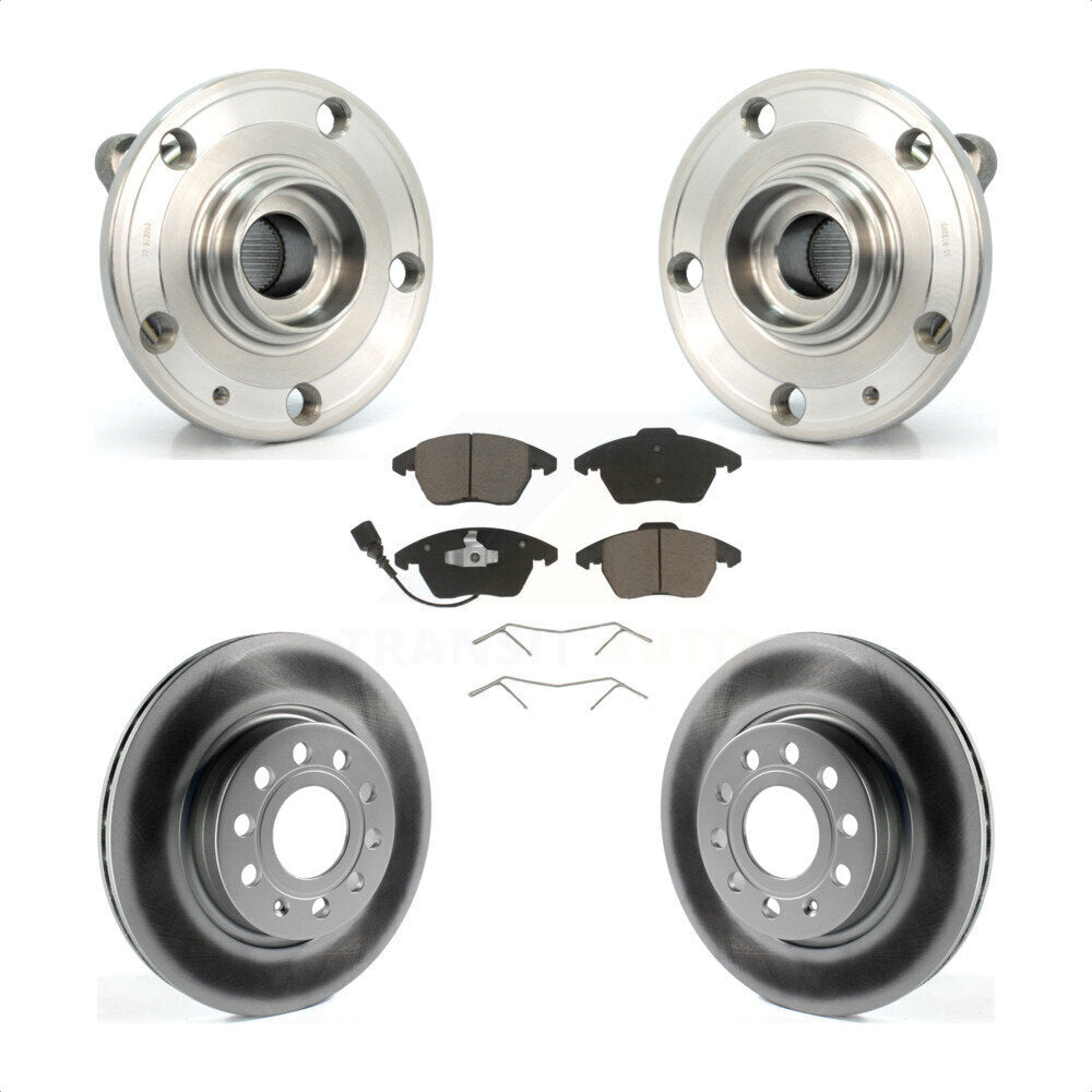 Kit de plaquettes de Rotor de frein enduites de roulement de moyeu avant, pour Volkswagen GTI Audi A3 Quattr