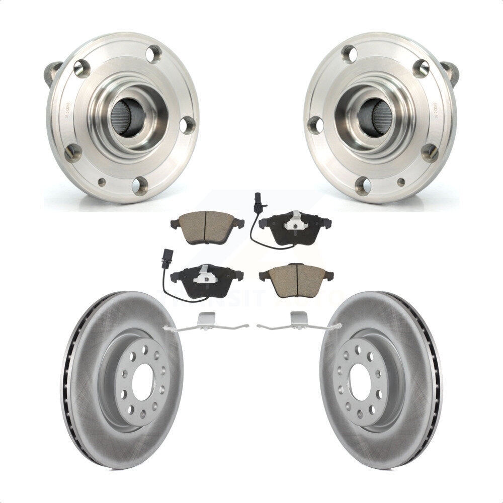 Ensemble de roulement de moyeu avant, Rotor de frein à disque revêtu et Kit de plaquettes pour Volkswagen C