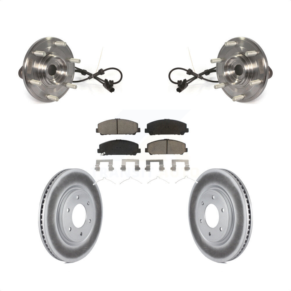 Kit de rotor et de plaquettes de frein revêtus d'assemblage de roulement de moyeu avant pour Nissan TITAN Armad