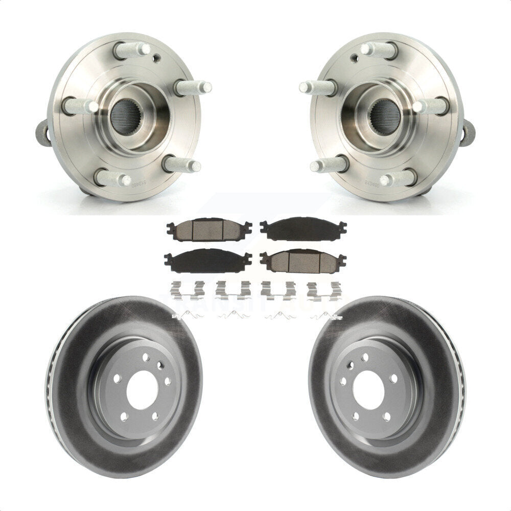 Ensemble de roulement de moyeu avant, Rotor de frein à disque revêtu et Kit de plaquettes pour Ford Explore
