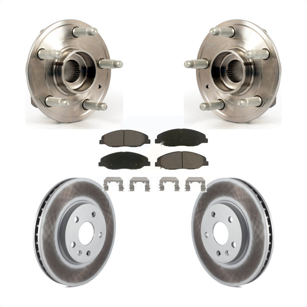 Ensemble de roulement de moyeu avant, Rotor de frein à disque revêtu et Kit de plaquettes pour Cadillac CT