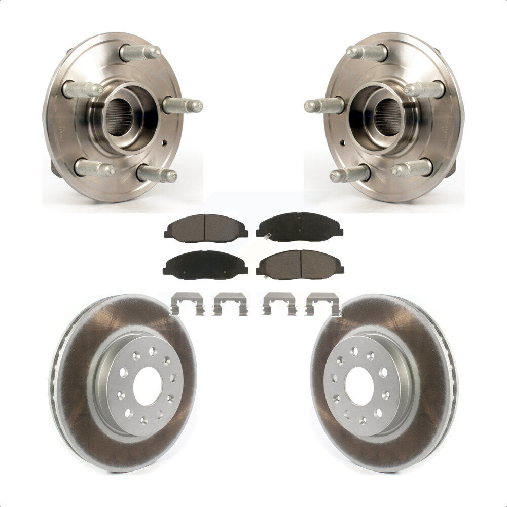 Ensemble de roulement de moyeu avant, Rotor de frein à disque revêtu et Kit de plaquettes pour Cadillac CT
