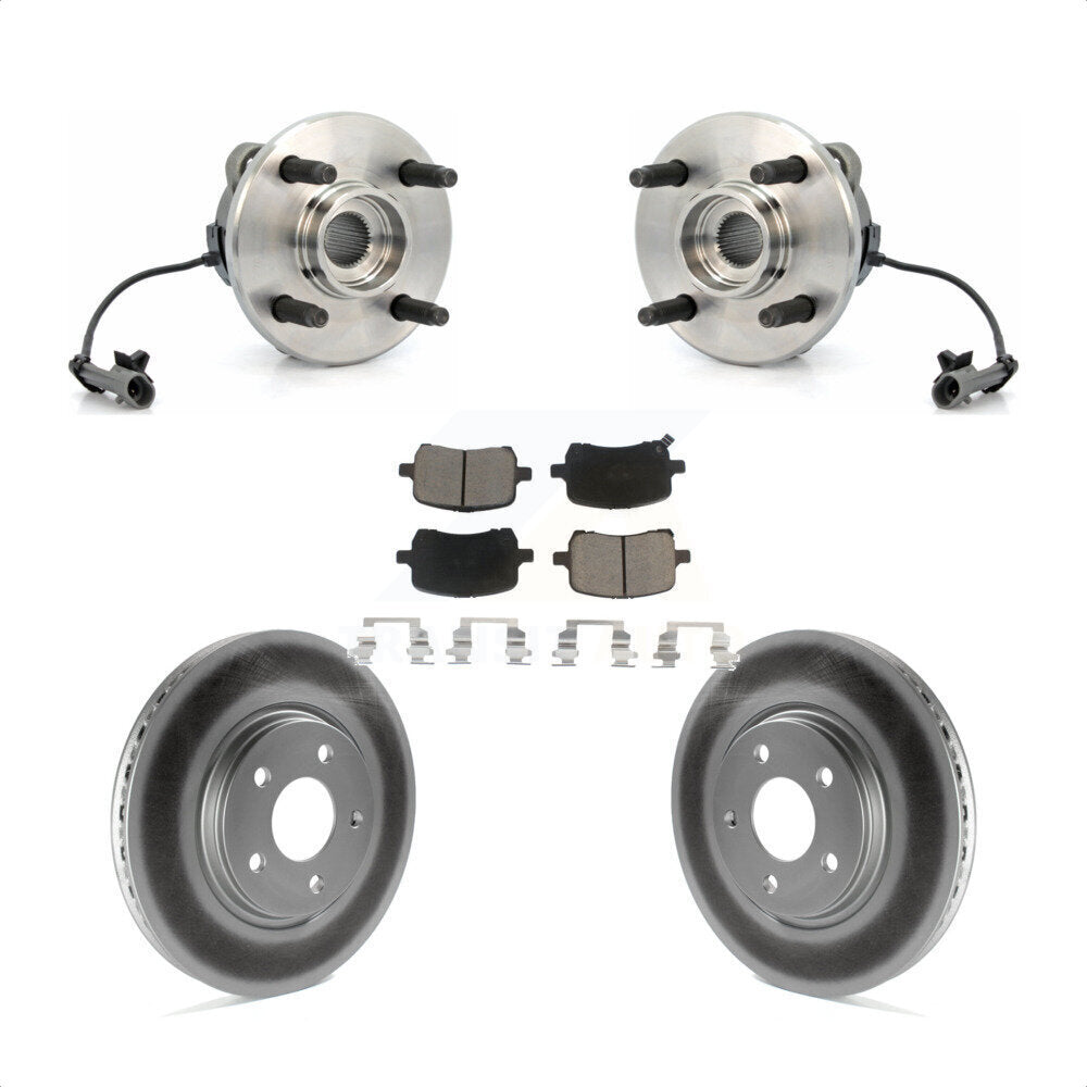 Kit de rotor et de plaquettes de frein enduits de roulement de moyeu avant pour Saturn Ion avec roue à 4 écrous