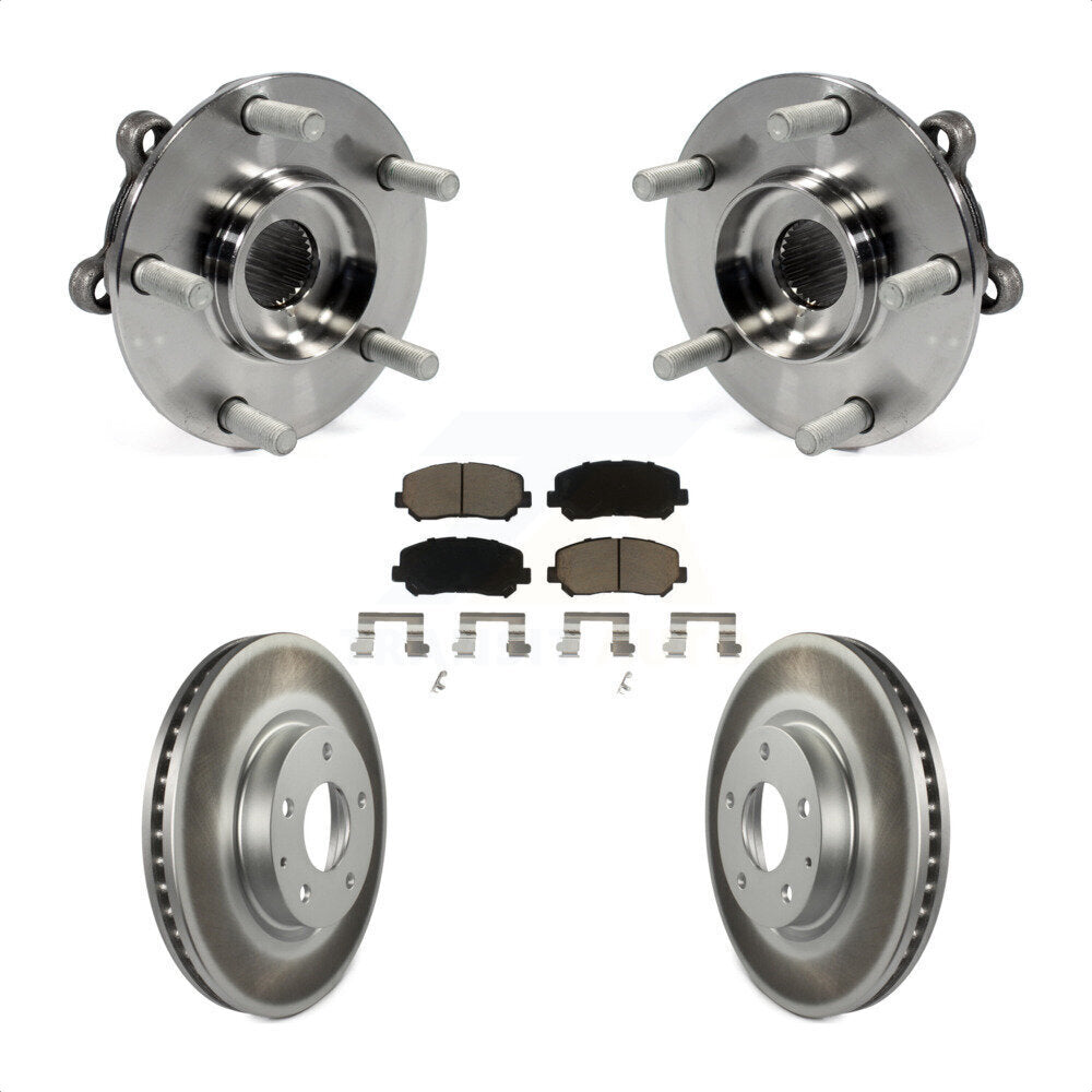 Ensemble de roulement de moyeu avant, Rotor de frein et Kit de plaquettes revêtus pour Mazda CX-2013 – 2015
