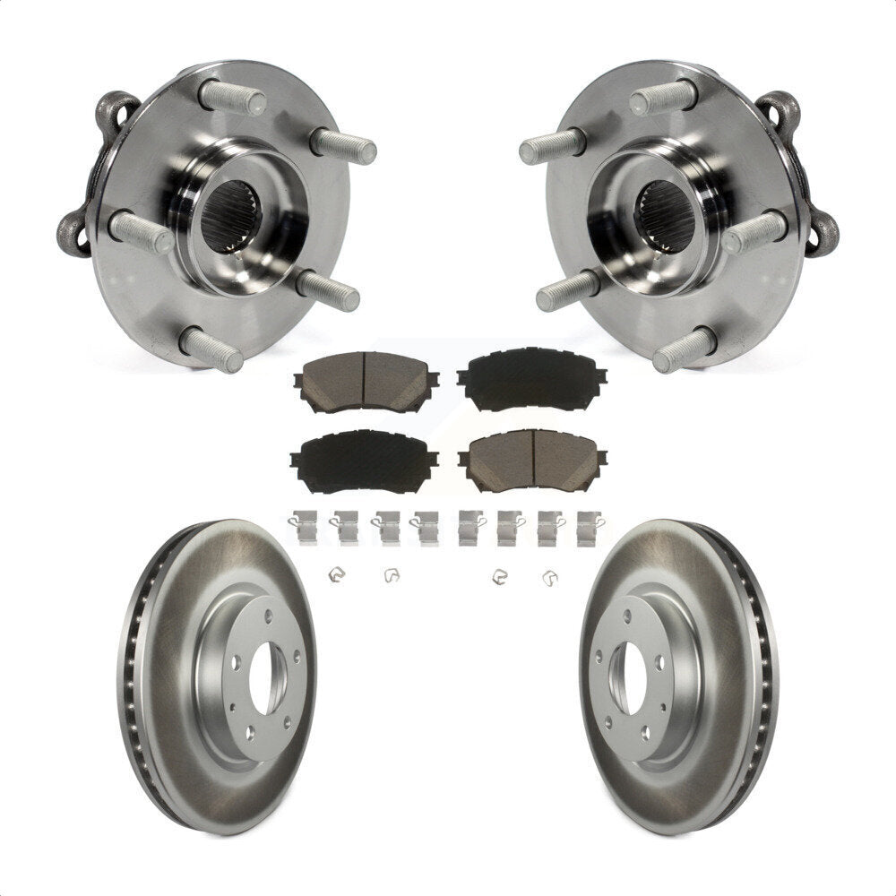Kit de rotors et plaquettes de frein à disque enduits d'assemblage de roulement de moyeu avant pour Mazda 6