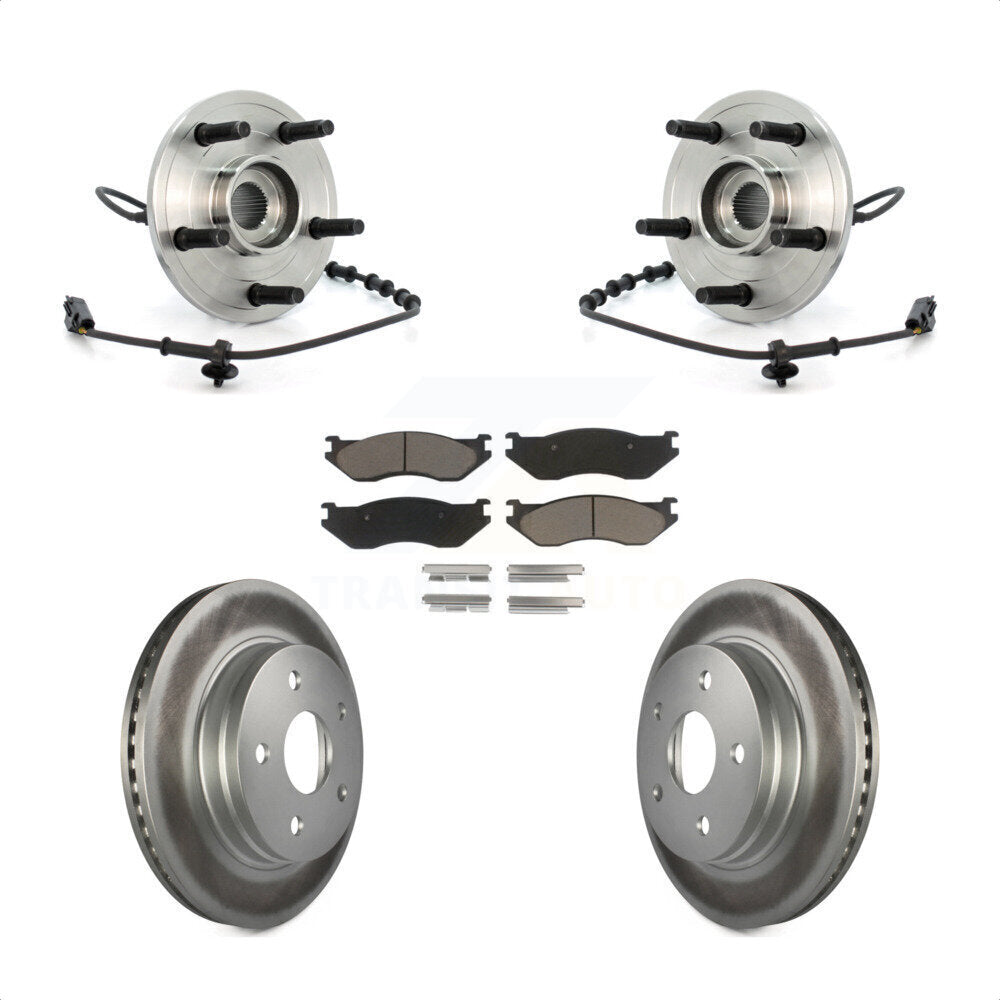 Ensemble de roulement de moyeu avant, Rotor de frein à disque revêtu et Kit de plaquettes pour Dodge Ram 150