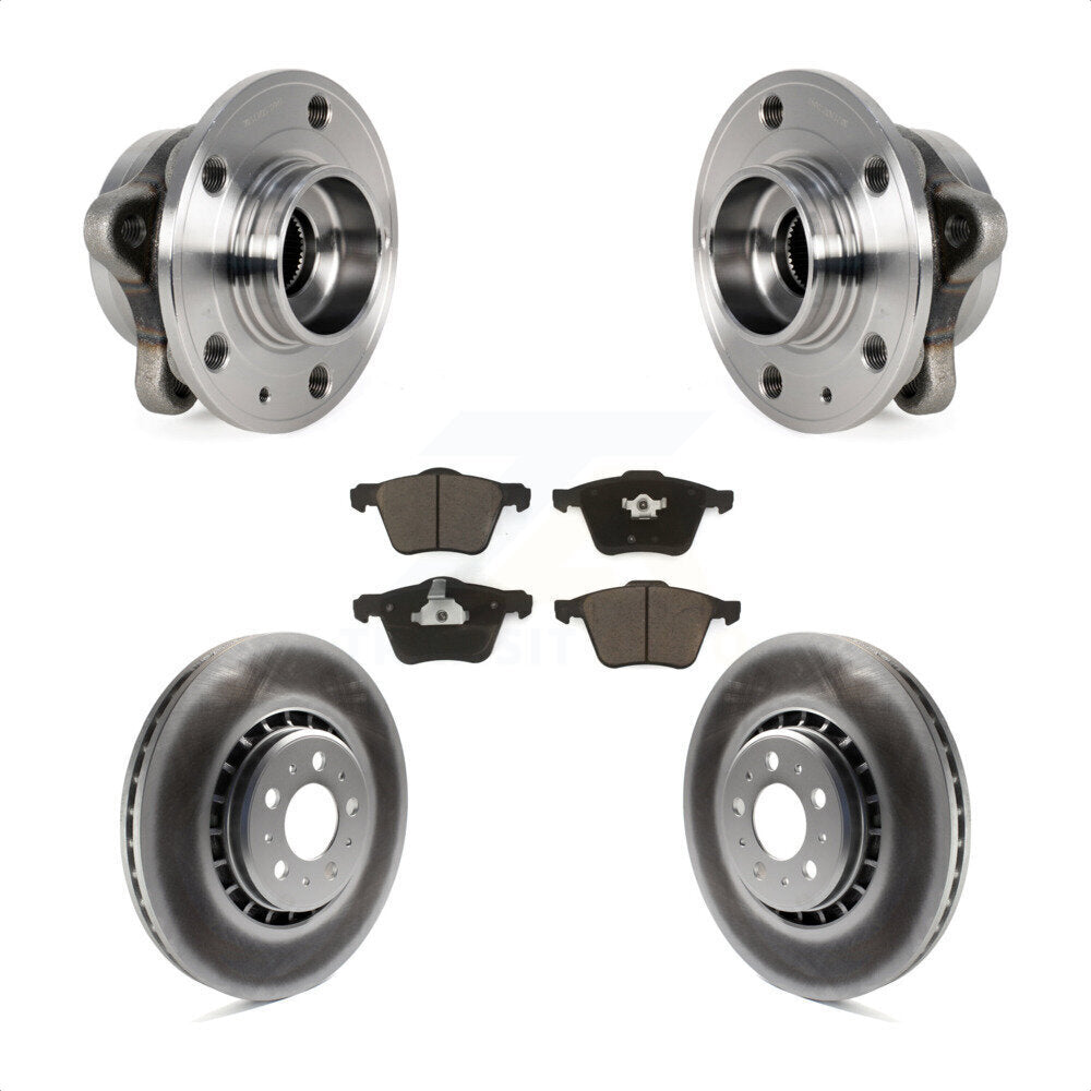 Kit de rotors et plaquettes de frein à disque enduits d'assemblage de roulement de moyeu avant pour Volvo XC90