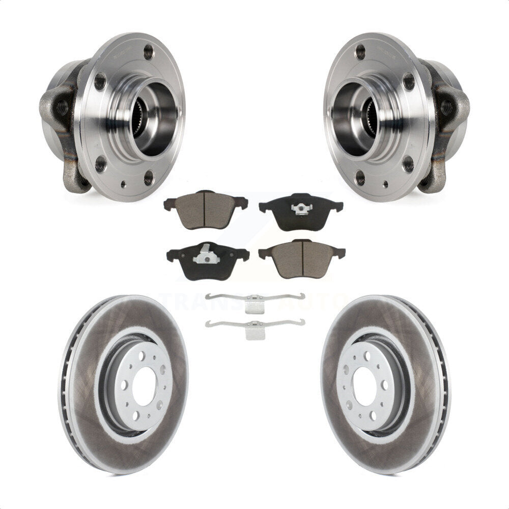 Kit de rotors et plaquettes de frein à disque enduits d'assemblage de roulement de moyeu avant pour Volvo XC90