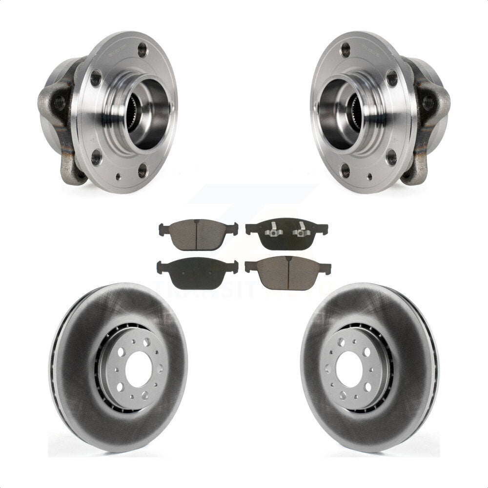 Kit de rotors et plaquettes de frein à disque enduits d'assemblage de roulement de moyeu avant pour Volvo XC90