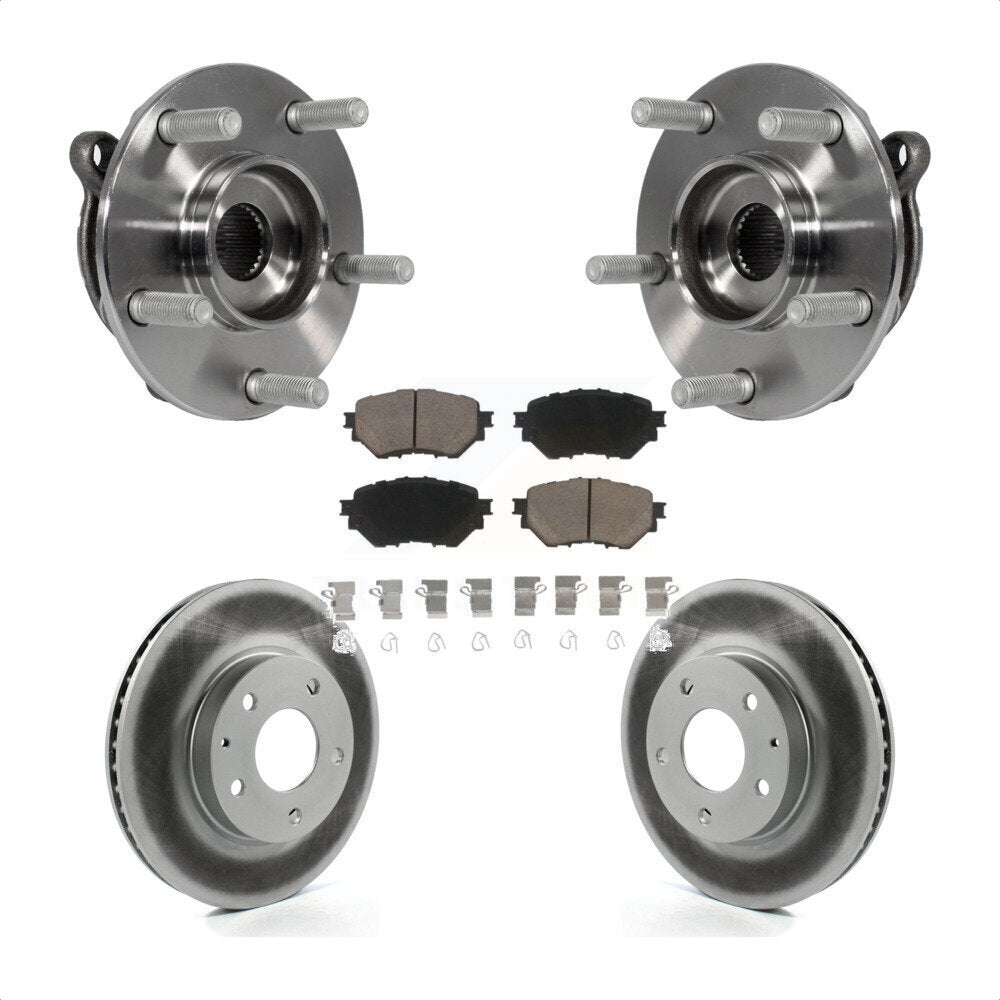Ensemble de roulement de moyeu avant, Rotor de frein à disque revêtu et Kit de plaquettes pour Mazda 3 Spor