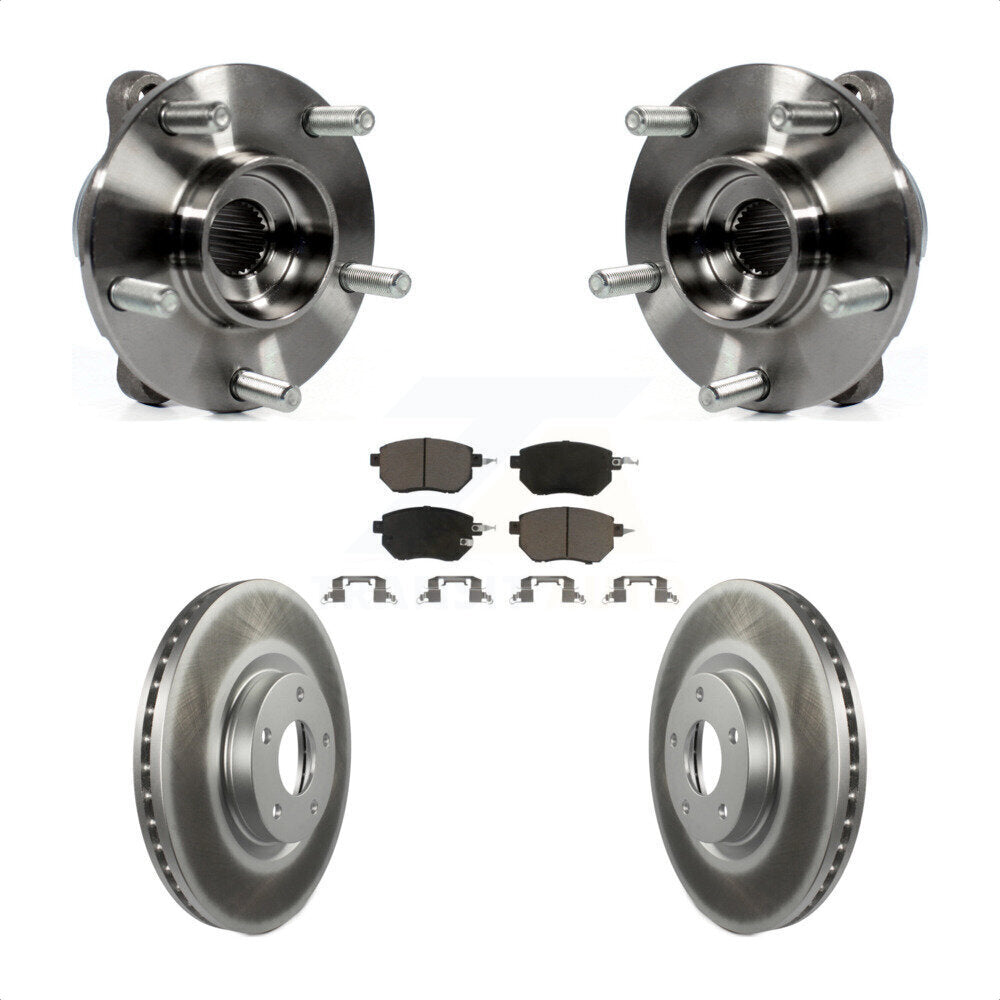 Ensemble de roulement de moyeu avant, Rotor de frein revêtu et Kit de plaquettes pour INFINITI FX35 FX4