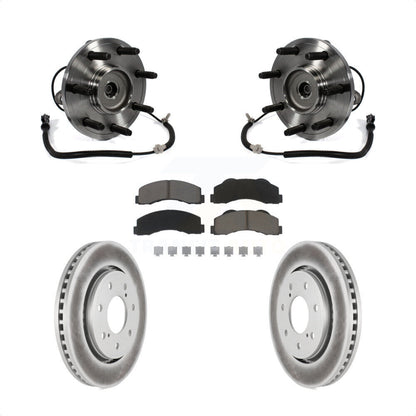 Kit de rotors et plaquettes de frein à disque enduits d'assemblage de roulement de moyeu avant pour Ford F-150