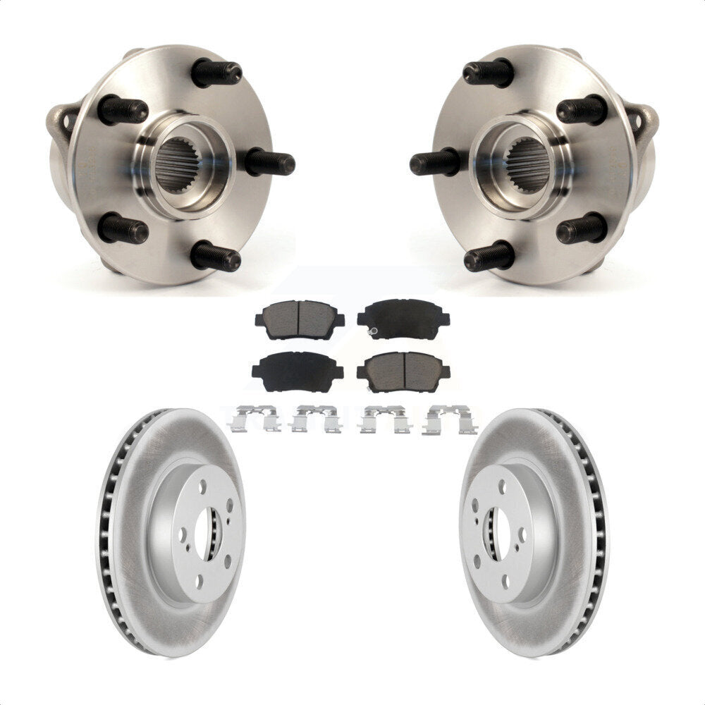 Ensemble de roulement de moyeu avant, Kit de plaquettes de Rotor de frein revêtues pour Toyota Priu 2004 – 2009