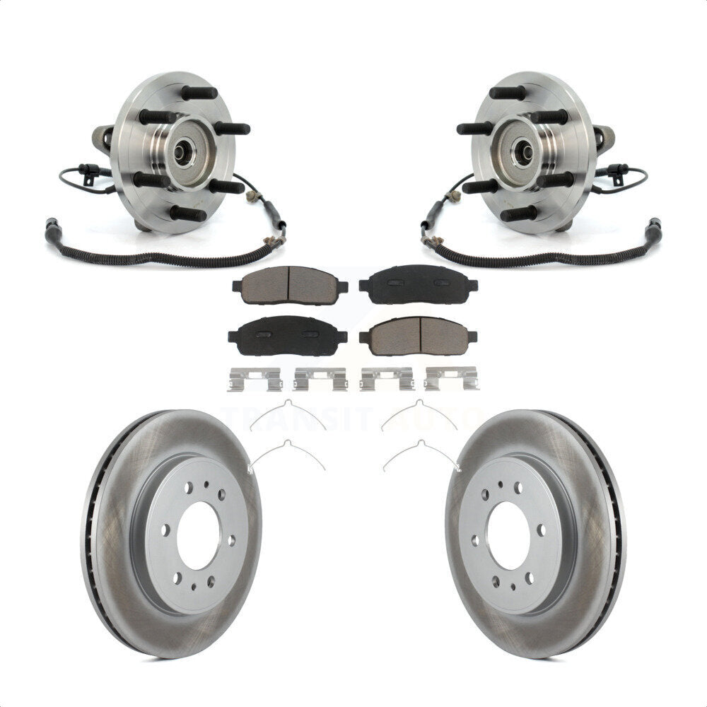 Ensemble de roulement de moyeu avant, Rotor de frein et plaquettes revêtus, Kit pour Ford F-150 4W 2009