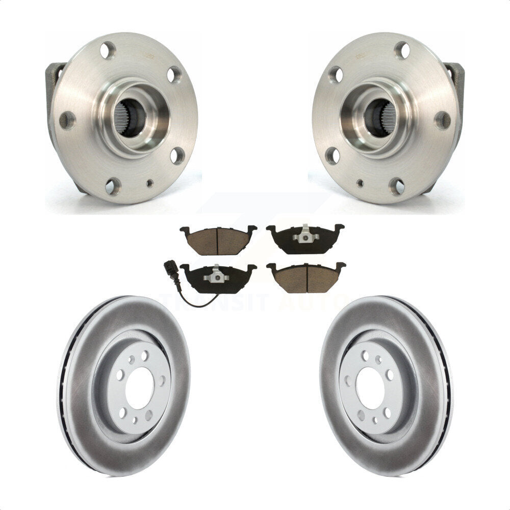 Ensemble de roulement de moyeu avant, Rotor de frein et Kit de plaquettes revêtus pour Volkswagen Golf Cit