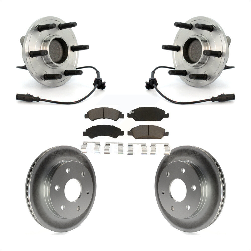 Ensemble de roulement de moyeu avant, Rotor de frein à disque revêtu et Kit de plaquettes pour GMC Sierra 150