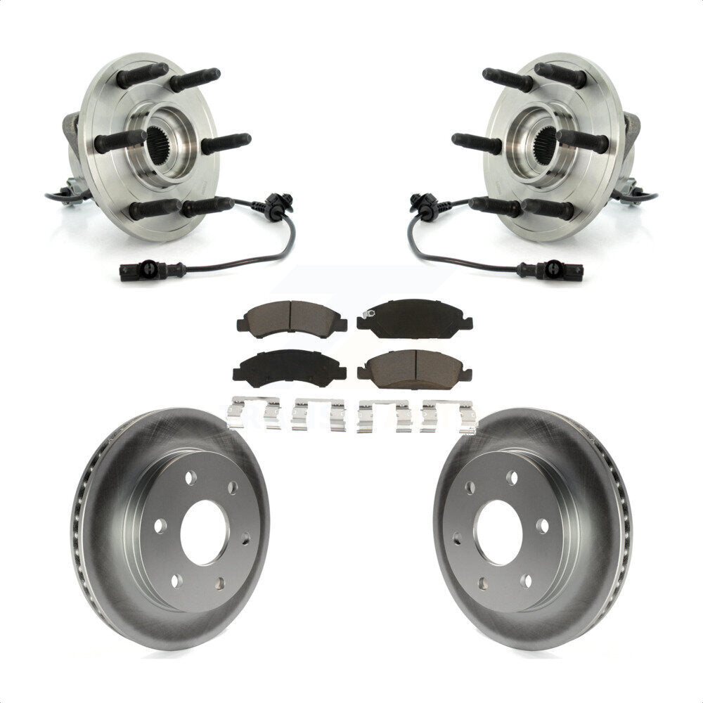 Ensemble de roulement de moyeu avant, Rotor de frein à disque revêtu et Kit de plaquettes pour GMC Sierra 150
