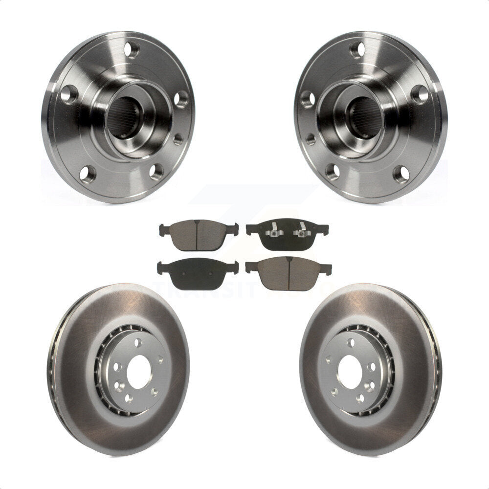 Ensemble de roulement de moyeu avant, Rotor de frein et Kit de plaquettes revêtus pour Volvo XC6 2010 – 2015