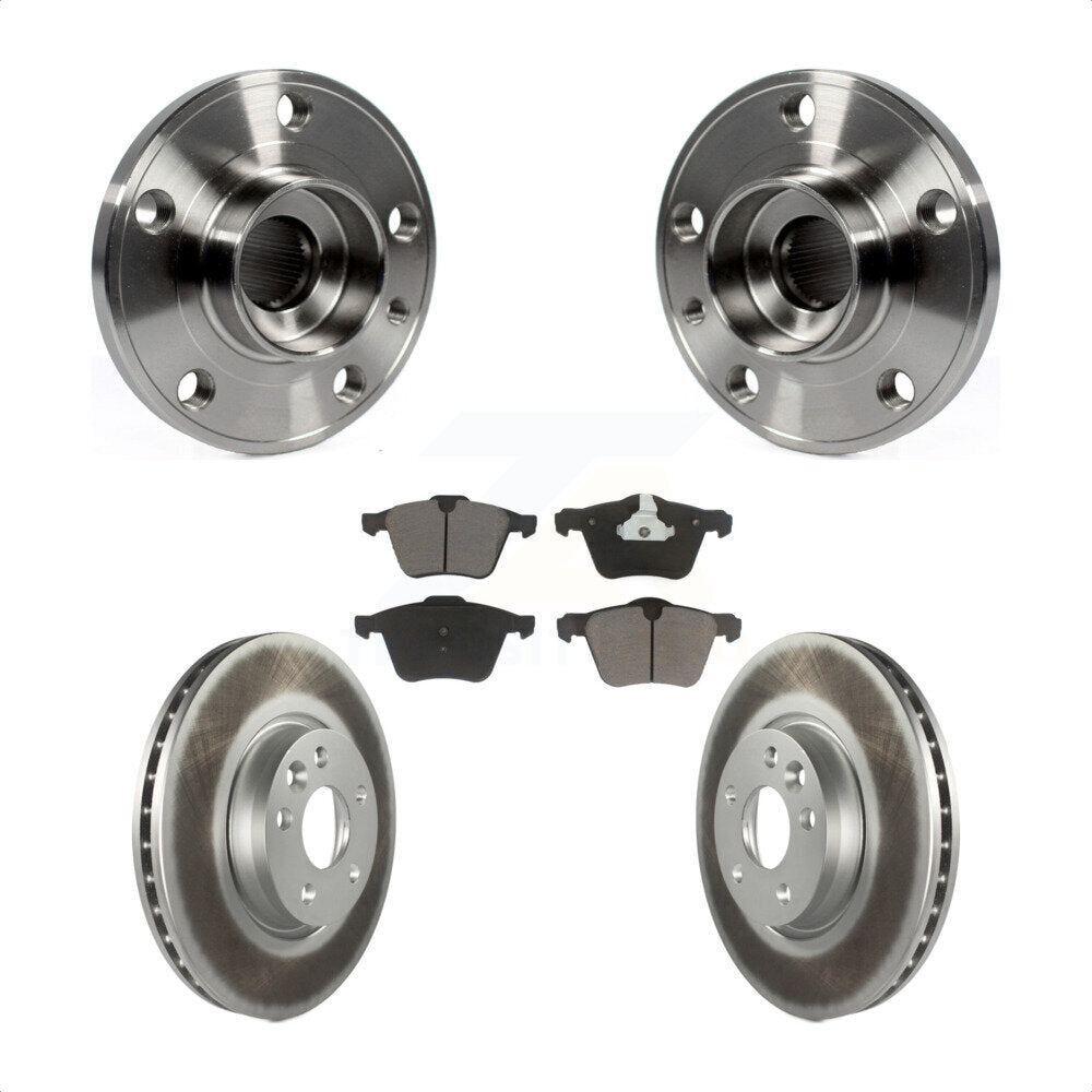 Kit de rotors et plaquettes de frein à disque enduits d'assemblage de roulement de moyeu avant pour Volvo V70