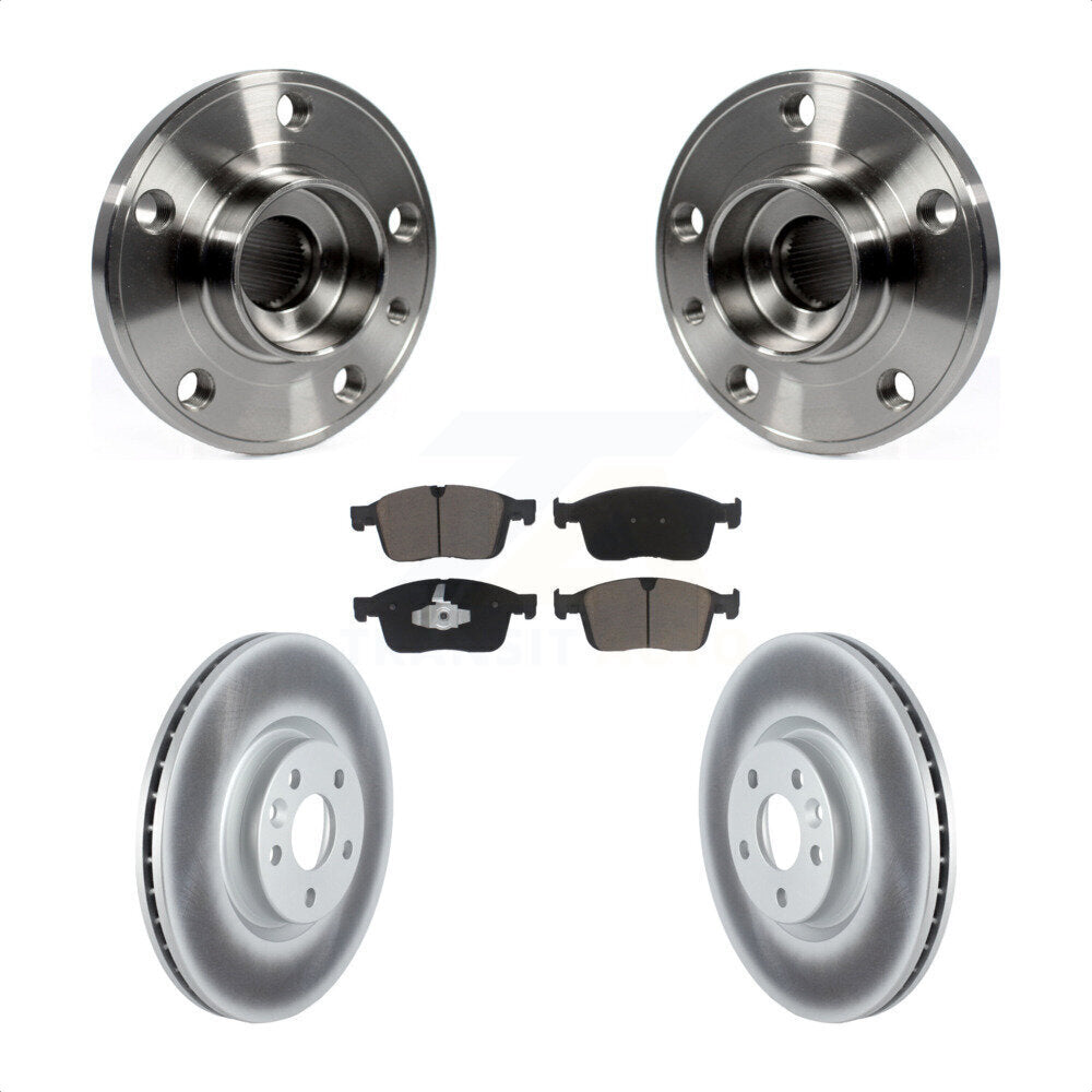 Kit de rotors et plaquettes de frein à disque enduits d'assemblage de roulement de moyeu avant pour Volvo XC60