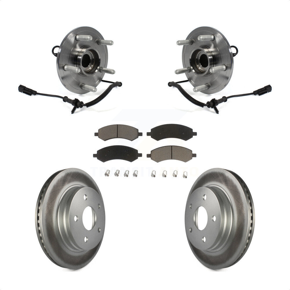 Ensemble de roulement de moyeu avant, Rotor de frein et Kit de plaquettes revêtus pour Ram 1500 Classic 4W