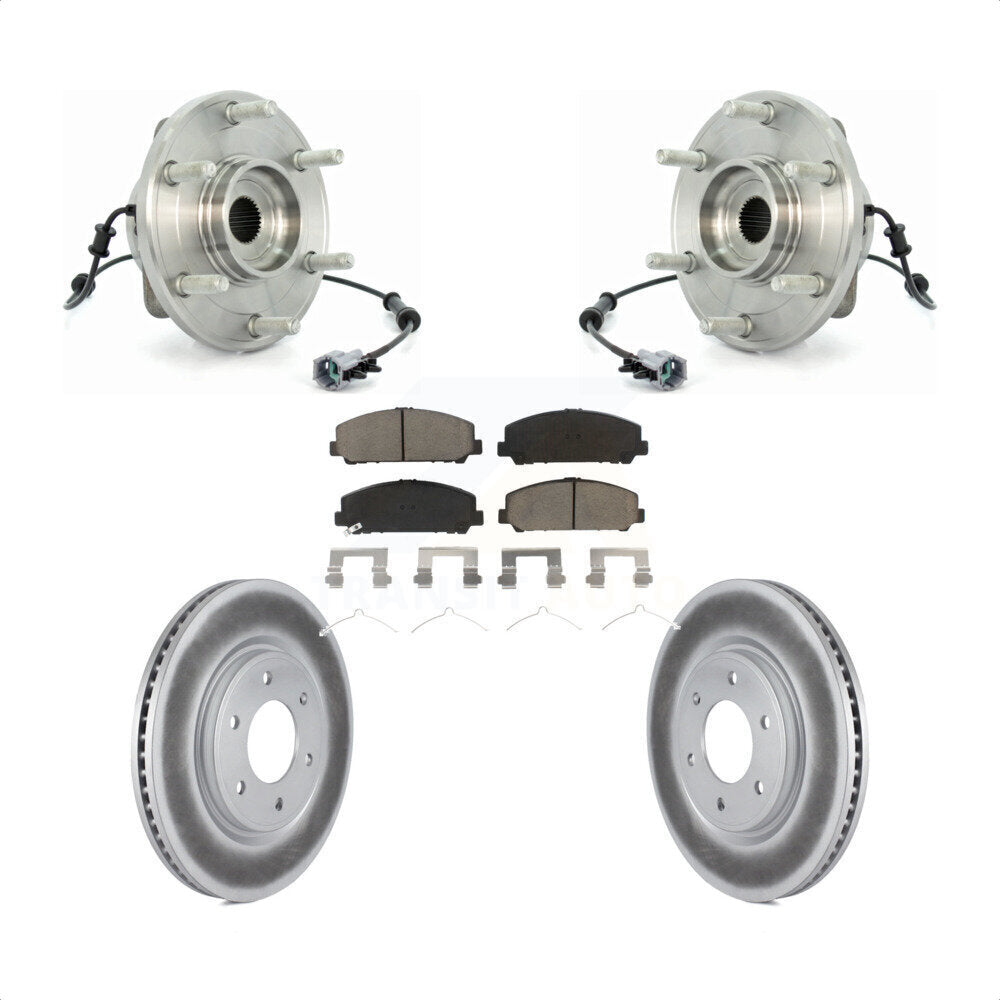 Kit de rotor et de plaquettes de frein revêtus de roulement de moyeu avant pour INFINITI QX56 2007 à partir de 04 0