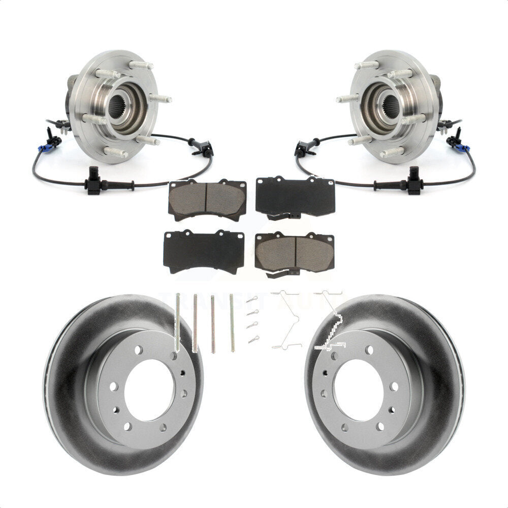 Ensemble de roulement de moyeu avant, Rotor de frein et plaquettes revêtus, Kit pour Hummer H 2006 – 2008
