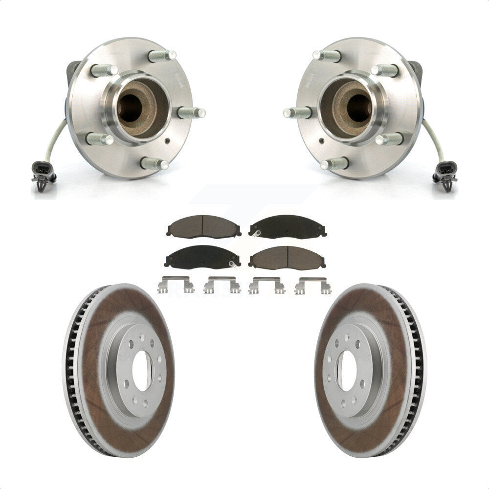 Ensemble de roulement de moyeu avant, Rotor de frein à disque revêtu et Kit de plaquettes pour Cadillac CT