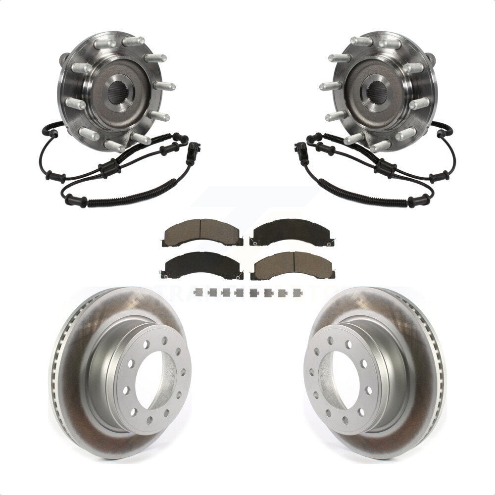 Ensemble de roulement de moyeu avant, Rotor de frein et plaquettes revêtus, Kit pour Ram Dodge 4500 550