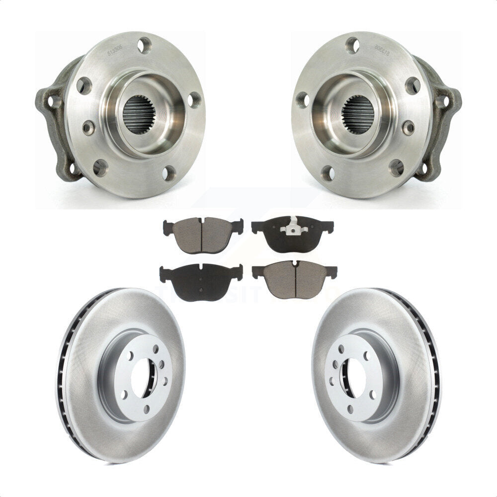 Kit de rotors et plaquettes de frein à disque enduits d'assemblage de roulement de moyeu avant pour BMW X5 X6